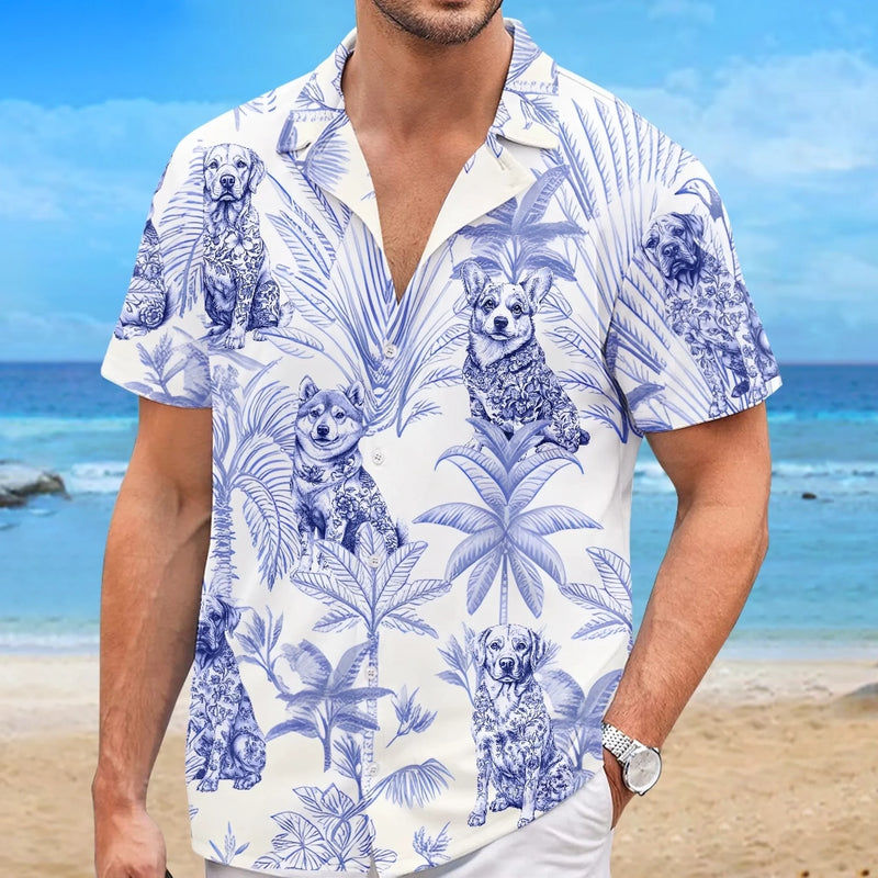 Tropical Pup Vibes - Dog Personalized Custom Unisex Tropical Hawaiian Aloha Shirt - Summer Vacation Gift, Gift For Pet Owners, Pet Lovers, Travel Lovers