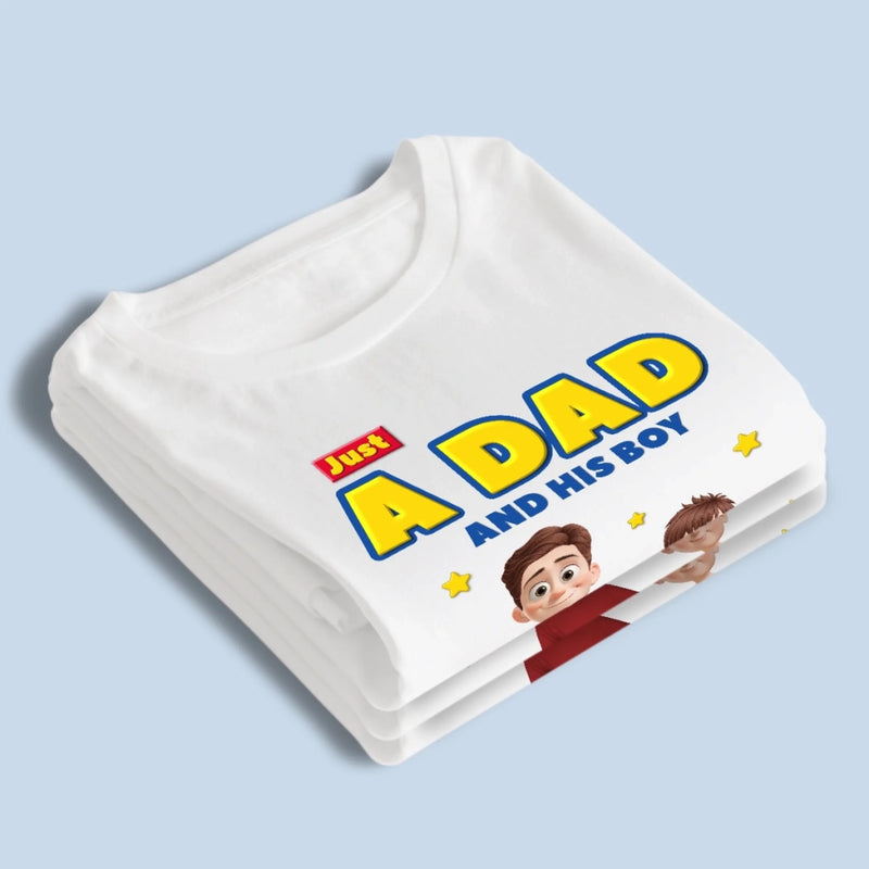 Just A Dad Doing His Best - Family Personalized Custom Unisex T-shirt, Premium T-shirt, Hoodie -  Father's Day, Gift For Dad, Grandpa