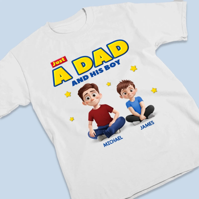 Just A Dad Doing His Best - Family Personalized Custom Unisex T-shirt, Premium T-shirt, Hoodie -  Father's Day, Gift For Dad, Grandpa