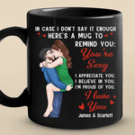 I Love You More Daily - Couple Personalized Custom Black Mug - Gift For Husband Wife, Anniversary