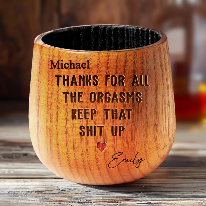 Nestled In Love - Couple Personalized Custom Wooden Whiskey Glass - Gift For Husband Wife, Anniversary
