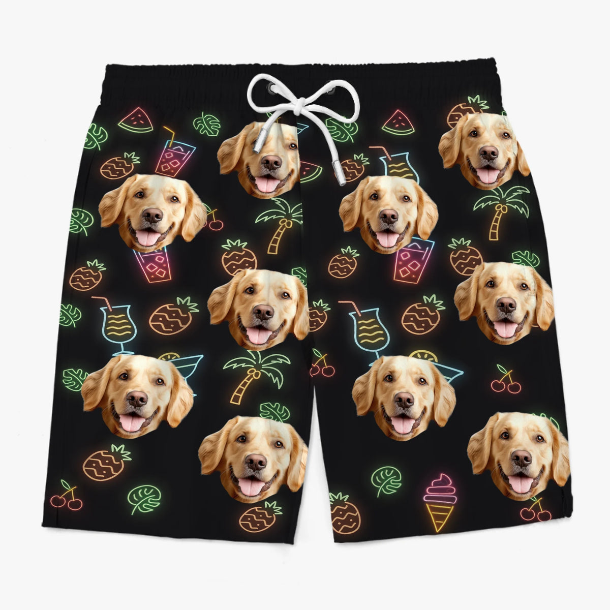 Custom Photo Tropical Party - Family Personalized Custom Tropical Hawaiian Aloha Men Beach Shorts - Summer Vacation Gift For Family Members, Pet Owners, Pet Lovers