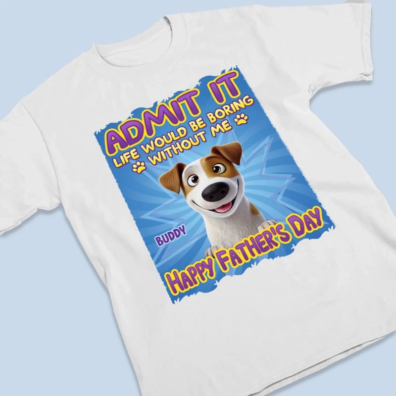 Whispers Of Love In Blue - Dog & Cat Personalized Custom Unisex T-shirt, Premium T-shirt, Hoodie - Father's Day,  Gift For Dad, Pet Owners, Pet Lovers