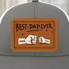 In Papa’s Grip, We Feel Safe - Family Personalized Custom Leather Patch Snapback - Father's Day, Gift For Dad, Grandpa