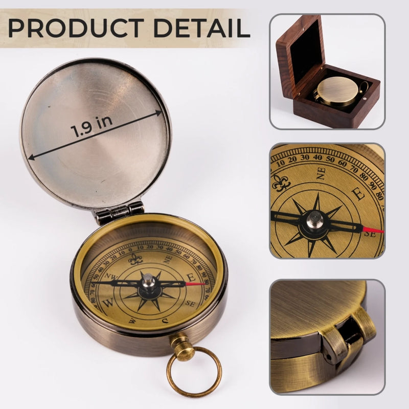 Custom Photo Someone Loves You Big Time - Couple Personalized Custom Compass - Gift For Husband Wife, Anniversary