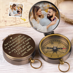 Custom Photo Someone Loves You Big Time - Couple Personalized Custom Compass - Gift For Wife, Husband, Couple