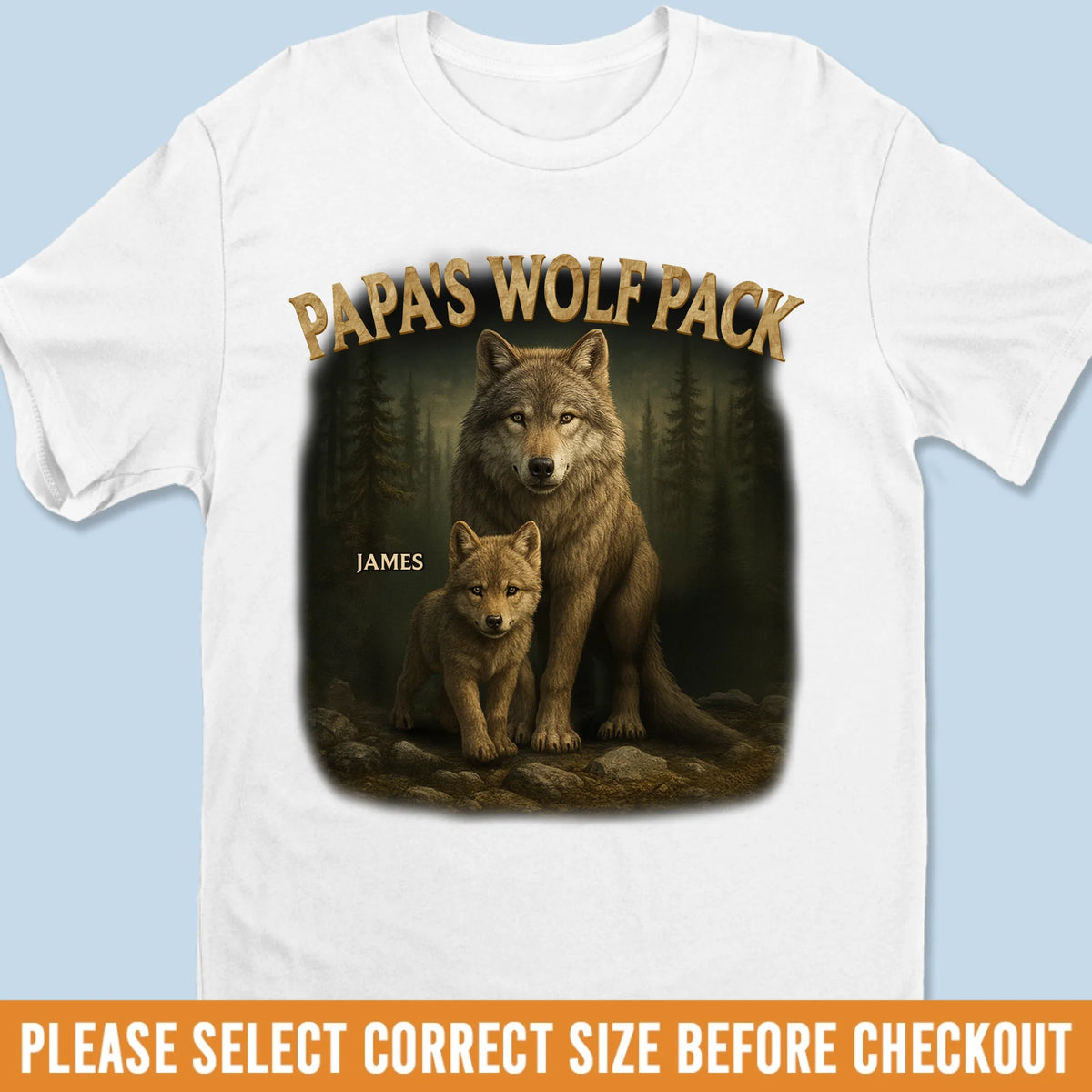 Custom Unisex T-shirt, Premium T-shirt, Hoodie - Personalized Father's Day Birthday Gifts For Dad, Grandpa - Papa’s Wolf Pack