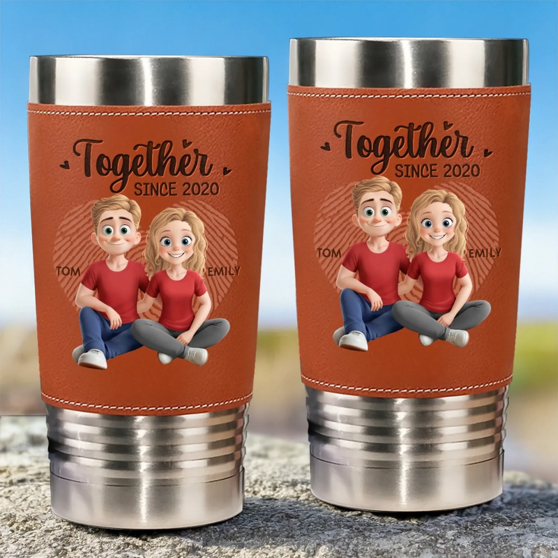Still Annoying Each Other, Successfully - Couple Personalized Custom Printed Leather Tumbler - Gift For Husband Wife, Anniversary