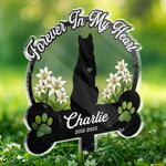 Forever My Fur Baby - Memorial Personalized Custom Stain Glass Style Acrylic Garden Stake - Sympathy Gift For Pet Owners, Pet Lovers