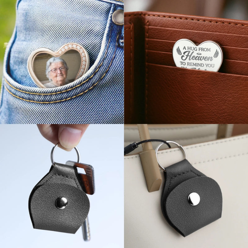 Custom Photo Missed Beyond Words - Memorial Personalized Custom Heart Pocket Hug - Sympathy Gift For Family Members