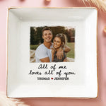 Custom Photo Our Love Takes Flight - Couple Personalized Custom Jewelry Dish - Gift For Couple, Husband, Wife
