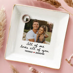 Custom Photo Our Love Takes Flight - Couple Personalized Custom Jewelry Dish - Gift For Couple, Husband, Wife