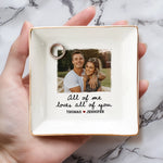 Custom Photo Our Love Takes Flight - Couple Personalized Custom Jewelry Dish - Gift For Couple, Husband, Wife