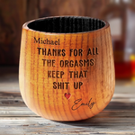 Nestled In Love - Couple Personalized Custom Wooden Whiskey Glass - Gift For Couple