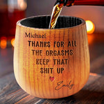 Nestled In Love - Couple Personalized Custom Wooden Whiskey Glass - Gift For Couple