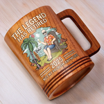 The Legend Has Retried - Personalized Custom Wooden Mug - Appreciation, Retirement Gift For Coworkers, Dad, Husband