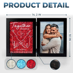 Custom Photo Together Forever - Couple Personalized Custom Double Frame Flower Shadow Box - Gift For Husband Wife, Anniversary