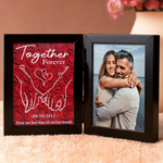 Custom Photo Together Forever - Couple Personalized Custom Double Frame Flower Shadow Box - Gift For Husband Wife, Anniversary