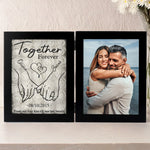 Custom Photo Together Forever - Couple Personalized Custom Double Frame Flower Shadow Box - Gift For Husband Wife, Anniversary