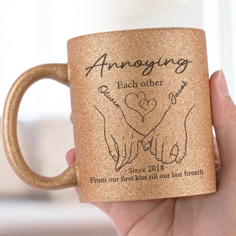 Annoying You Daily, With Love - Couple Personalized Custom Metallic Mug - Gift For Husband Wife, Anniversary