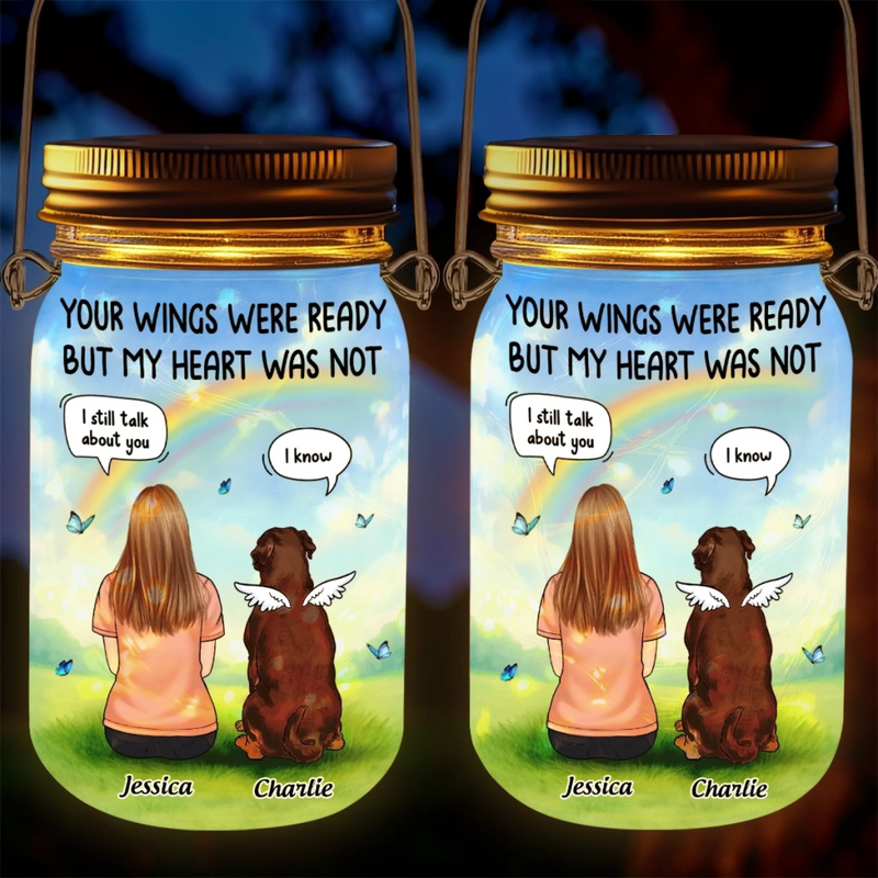 Until Our Paths Cross Again - Memorial Personalized Custom Solar Jar Lantern - Sympathy Gift For Pet Owners, Pet Lovers