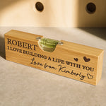 Our Love Is Always Level - Couple Personalized Custom Engraved Wooden Bottle Opener With Built-in Spirit Level - Gift For Husband, Wife