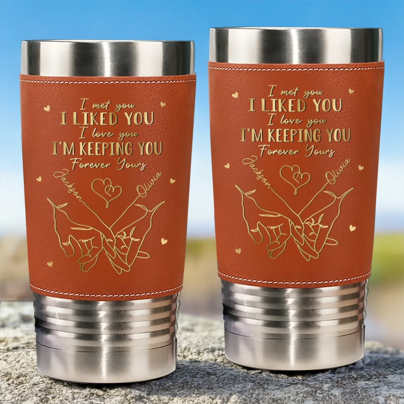 You’re The Only Tool I’ll Ever Need - Couple Personalized Custom Printed Leather Tumbler - Gift For Husband Wife, Anniversary