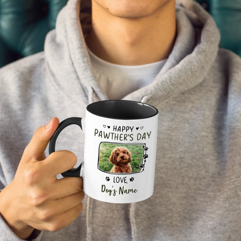 Custom Photo Happy Pawther’s Day - Dog & Cat Personalized Custom Accent Mug - Father's Day, Gift For Pet Owners, Pet Lovers
