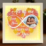 Custom Photo Holding Hands Through Every Season - Couple Personalized Custom Flower Shadow Box With LED - Gift For Husband, Wife, Couple