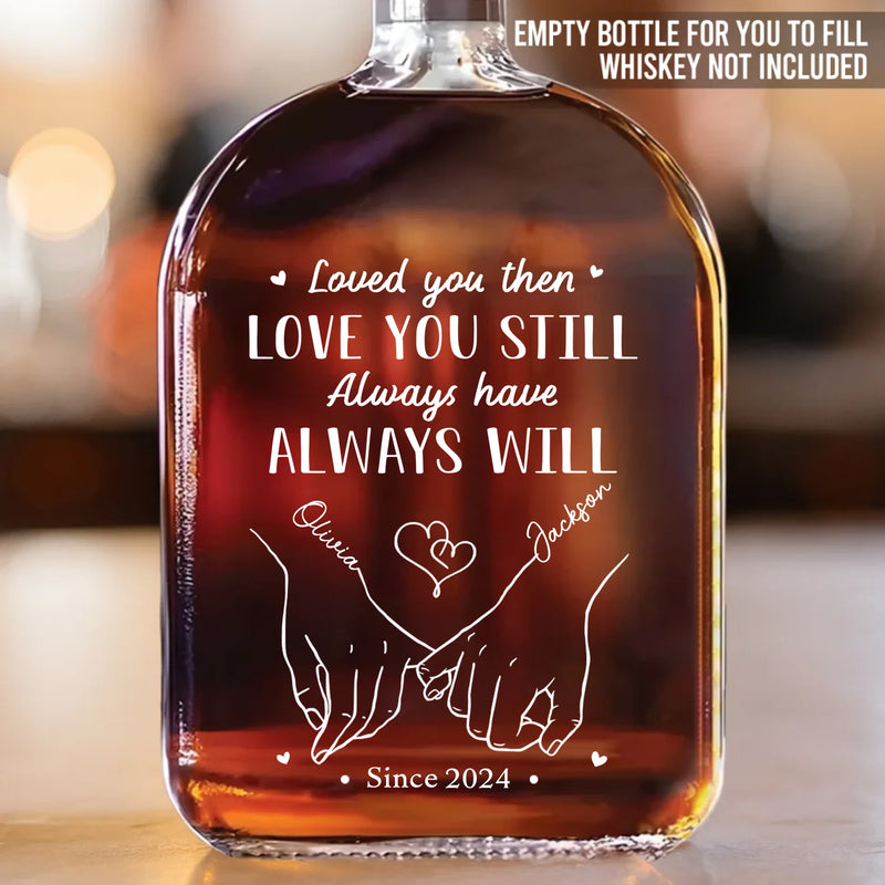 From Our First Kiss Till Our Last Breath - Couple Personalized Custom Whiskey Bottle - Gift For Husband Wife, Anniversary