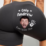 Custom Photo Certified Spanking Zone - Couple Personalized Custom Biker Leggings - Gifts For Wife, Couple