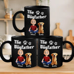 The Dogfather - Dog Personalized Custom Black Mug - Father's Day,  Gift For Dad, Pet Owners, Pet Lovers
