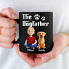 The Dogfather - Dog Personalized Custom Black Mug - Father's Day,  Gift For Dad, Pet Owners, Pet Lovers