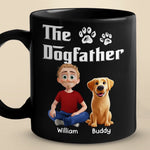 The Dogfather - Dog Personalized Custom Black Mug - Father's Day,  Gift For Dad, Pet Owners, Pet Lovers