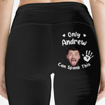 Custom Photo Certified Spanking Zone - Couple Personalized Custom Biker Leggings - Gifts For Wife, Couple
