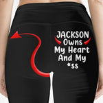 Custom Biker Leggings - Personalized Anniversary Wedding Gifts For Husband, Wife, Couple - My Man Owns It All