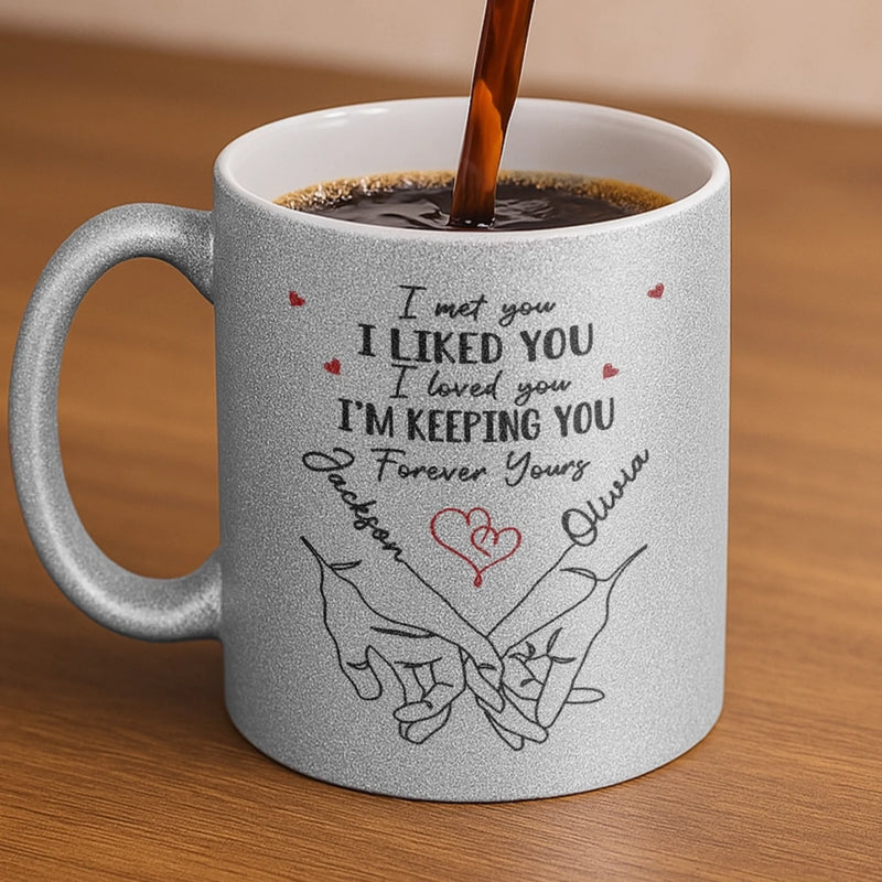 From Our First Kiss To Our Last Breath - Couple Personalized Custom Metallic Mug - Gift For Husband Wife, Anniversary