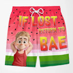 Summer With My Bae - Funny Personalized Custom Tropical Hawaiian Aloha Couple Beach Shorts - Summer Vacation Gift, Birthday Party Gift For Husband Wife