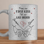 From Our First Kiss To Our Last Breath - Couple Personalized Custom Metallic Mug - Gift For Couple