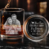 Custom Photo I Love Your Face - Couple Personalized Custom Whiskey Glass With Bottom And Side Engraving - Gift For Husband Wife, Anniversary