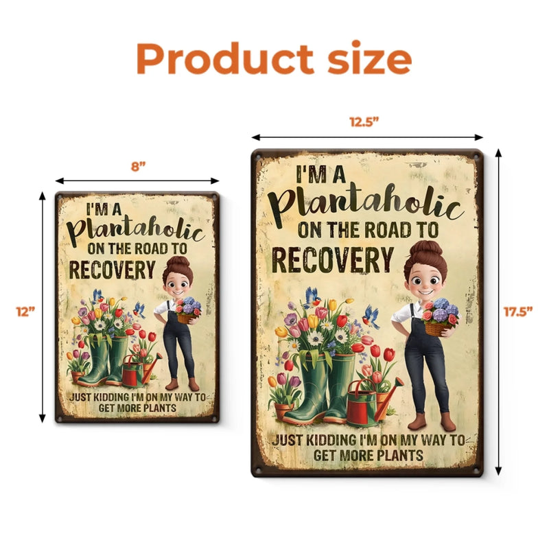 More Plants Less Stress - Family Personalized Custom Home Decor Metal Sign - Gift For Yourself, Best Friends, Siblings, Family Members, Gardening Lovers