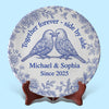 Forever Starts Here - Couple Personalized Custom Ceramic Plate - Gift For Husband Wife, Anniversary