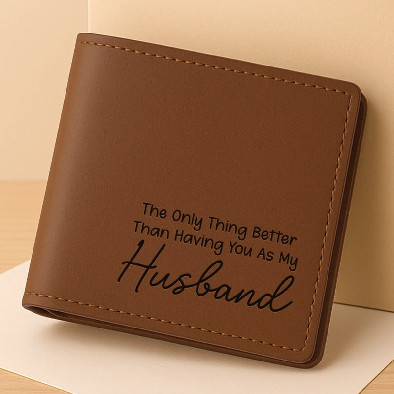 My Love, Their Hero - Family Personalized Custom Leather Wallet - Father's Day, Gift For Husband