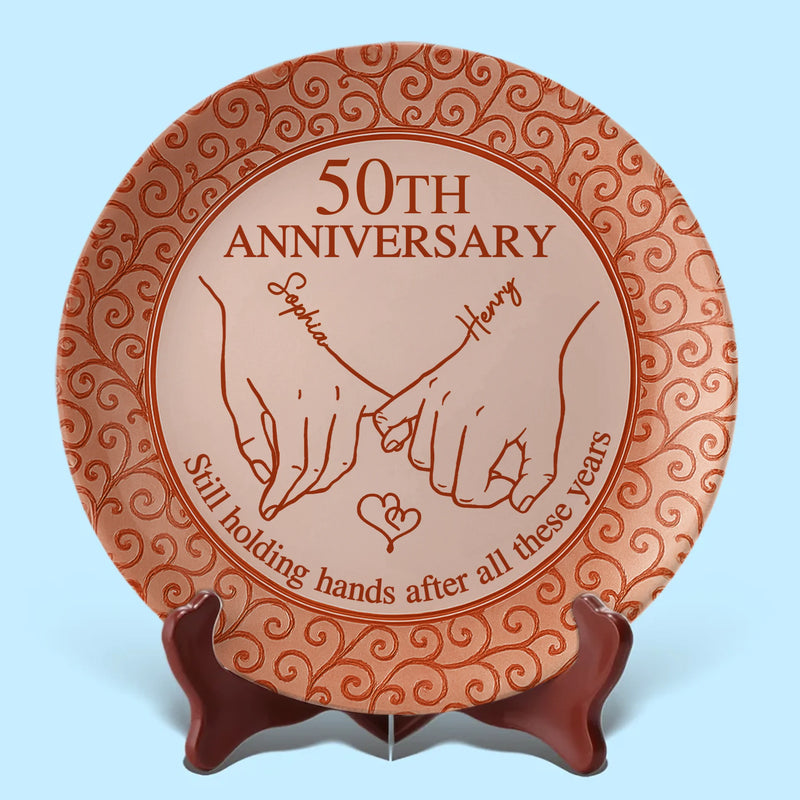 Our Love, Our Story - Couple Personalized Custom Ceramic Plate - Gift For Husband Wife, Anniversary