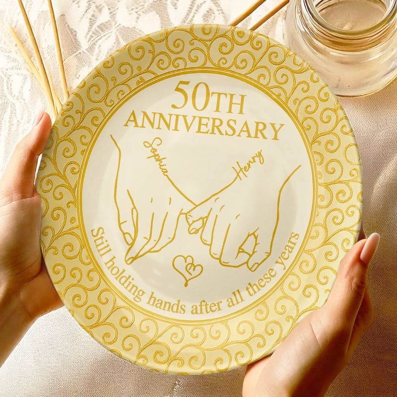 Our Love, Our Story - Couple Personalized Custom Ceramic Plate - Gift For Husband Wife, Anniversary