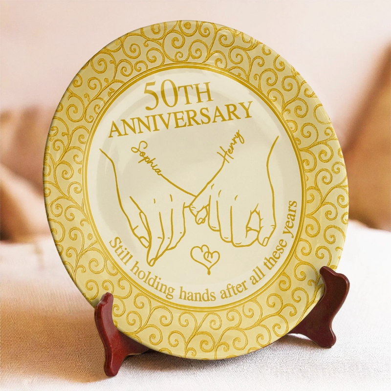 Our Love, Our Story - Couple Personalized Custom Ceramic Plate - Gift For Husband Wife, Anniversary