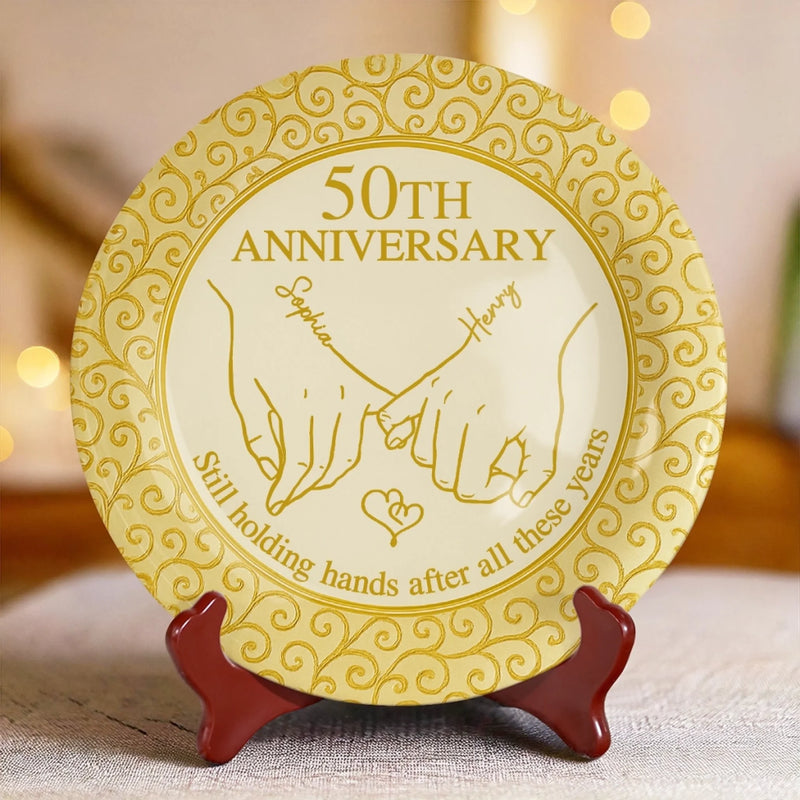 Our Love, Our Story - Couple Personalized Custom Ceramic Plate - Gift For Husband Wife, Anniversary