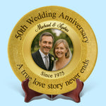 Custom Photo Together Forevermore - Couple Personalized Custom Ceramic Plate - Gift For Husband Wife, Anniversary