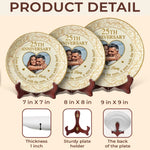 Custom Photo A Love That Lasts - Couple Personalized Custom Ceramic Plate - Gift For Husband Wife, Anniversary
