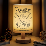 Together Forever - Couple Personalized Custom Linen Bedside Table Lamp - Gift For Husband Wife, Anniversary